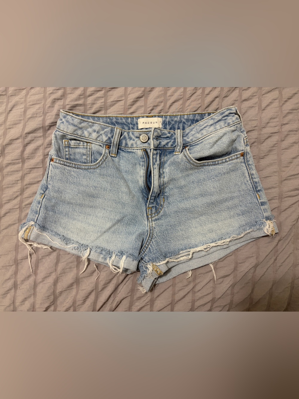 PacSun Women's Light Blue Distressed Denim Cutoff Shorts